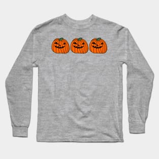Three Big Halloween Horror Pumpkins Long Sleeve T-Shirt
